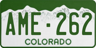 CO license plate AME262