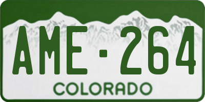 CO license plate AME264