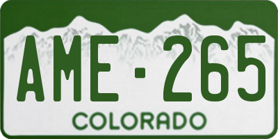 CO license plate AME265