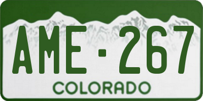 CO license plate AME267