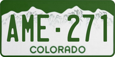 CO license plate AME271