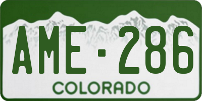 CO license plate AME286
