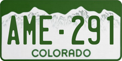 CO license plate AME291