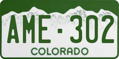 CO license plate AME302