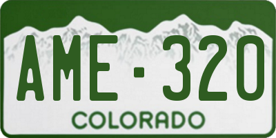 CO license plate AME320