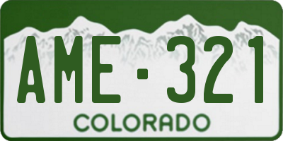 CO license plate AME321