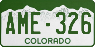 CO license plate AME326