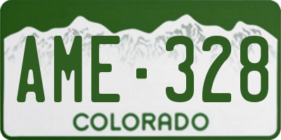 CO license plate AME328