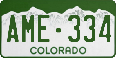 CO license plate AME334