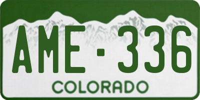 CO license plate AME336