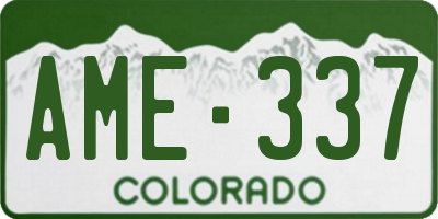 CO license plate AME337