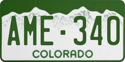 CO license plate AME340