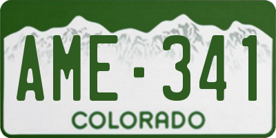 CO license plate AME341