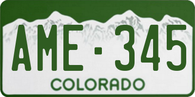CO license plate AME345
