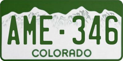 CO license plate AME346