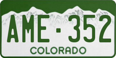 CO license plate AME352