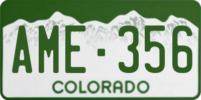 CO license plate AME356