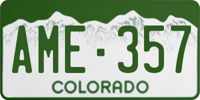 CO license plate AME357