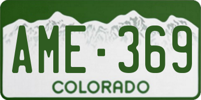 CO license plate AME369