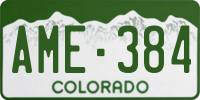 CO license plate AME384
