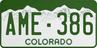 CO license plate AME386