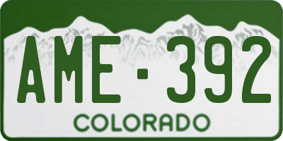 CO license plate AME392