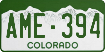 CO license plate AME394