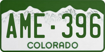 CO license plate AME396