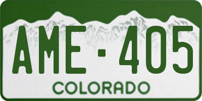 CO license plate AME405