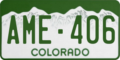 CO license plate AME406