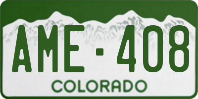CO license plate AME408