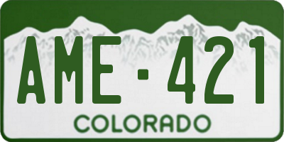 CO license plate AME421