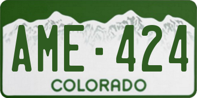 CO license plate AME424