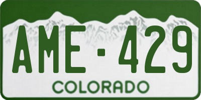 CO license plate AME429