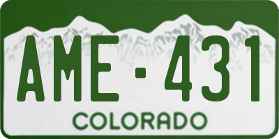 CO license plate AME431