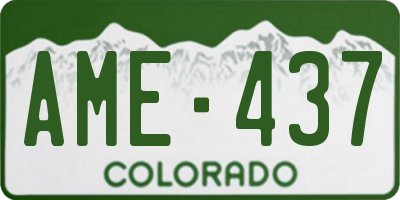CO license plate AME437