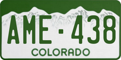 CO license plate AME438