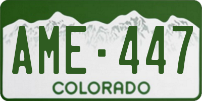 CO license plate AME447