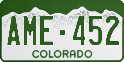 CO license plate AME452