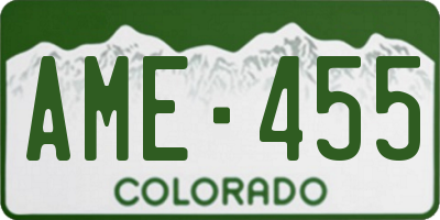 CO license plate AME455