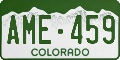 CO license plate AME459