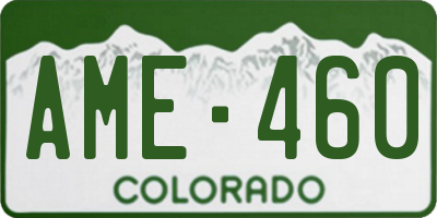 CO license plate AME460