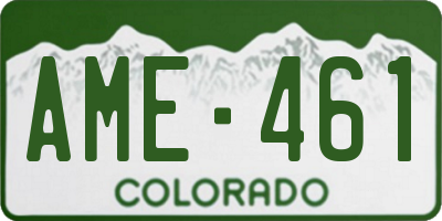 CO license plate AME461
