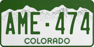 CO license plate AME474