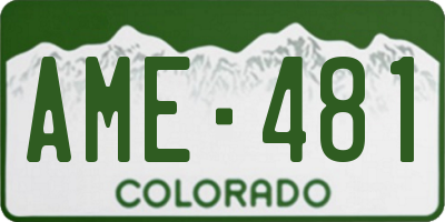 CO license plate AME481