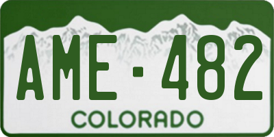 CO license plate AME482
