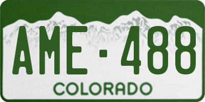 CO license plate AME488