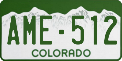 CO license plate AME512