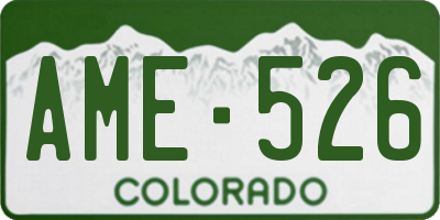 CO license plate AME526