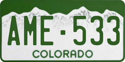 CO license plate AME533